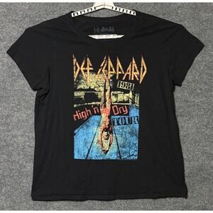 Def Leppard High n Dry 1981 Tour Graphic T-Shirt Black Womens Size 3 XL